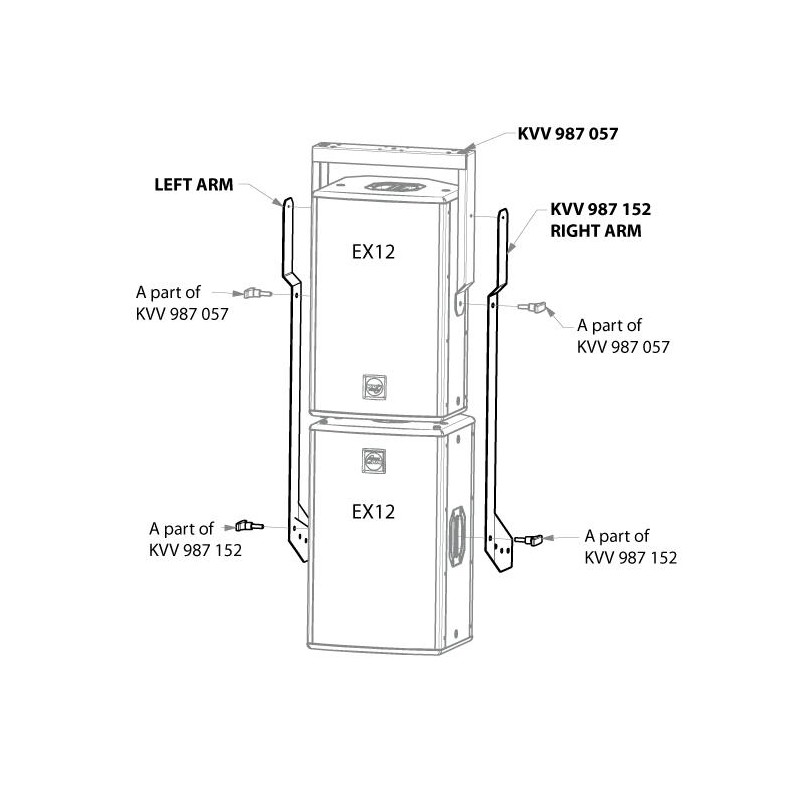 KV2 Audio EX12 double VB Rama do podwieszenie dwóch EX12